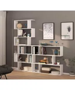 LIBRERIA 6 RIPIANI "ATHENA" BIANCO LUCIDO 80X25X192 CM