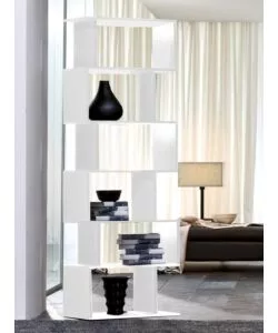 LIBRERIA 6 RIPIANI "ATHENA" BIANCO LUCIDO 80X25X192 CM
