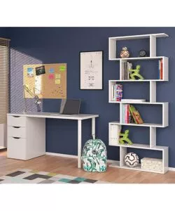 LIBRERIA 6 RIPIANI "ATHENA" BIANCO LUCIDO 80X25X192 CM