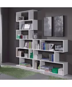 LIBRERIA "ATHENA" BIANCO LUCIDO, 110X25X97 CM