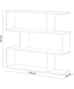 LIBRERIA "ATHENA" BIANCO LUCIDO, 110X25X97 CM
