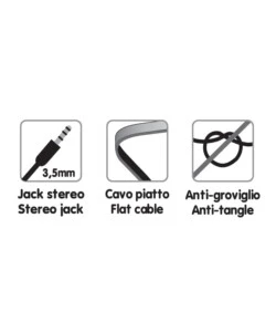 CAVO AUTORADIO 120CM AUX AUX - NERO  38900