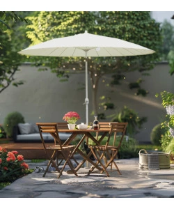 OMBRELLONE DA GIARDINO ORIENTABILE EUROGARDEN IN POLIESTERE ECRÙ 300X300 CM