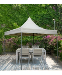 GAZEBO DA ESTERNO PIEGHEVOLE EUROGARDEN IN ALLUMINIO ECRÙ 3X3 M