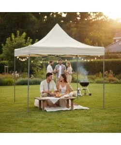 GAZEBO DA ESTERNO PIEGHEVOLE EUROGARDEN IN ALLUMINIO ECRÙ 3X3 M