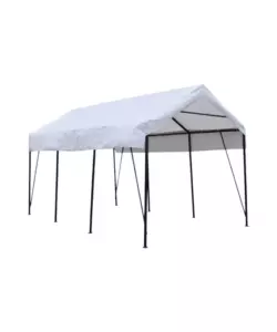 TETTOIA AUTO SINGOLA EUROGARDEN "ERCOLE" IN ACCIAIO E TESSUTO BIANCO 270X490X270 CM
