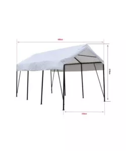CARPORT AUTO IN ACCIAIO E TESSUTO EUROGARDEN "ERCOLE" 1 POSTO 2,7X4,9X2,7 M