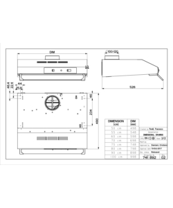 CAPPA DA INCASSO FABER "TCH04 SS16A 741" CON FINITURA INOX, 60 CM