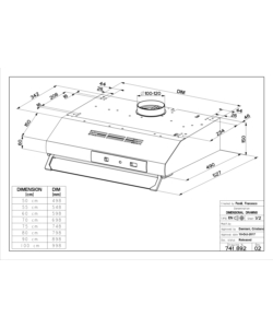 CAPPA DA INCASSO FABER "TCH04 SS16A 741" CON FINITURA INOX, 60 CM