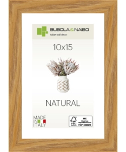 CORNICE IN LEGNO COLORE ROVERE "TULIPA" - 10 x 15 CM