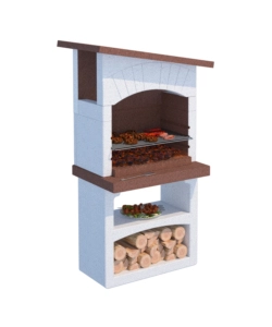 BARBECUE A LEGNA O CARBONELLA IN CEMENTO LINEA VZ "GRAN CANARIA" 81X58X155 CM