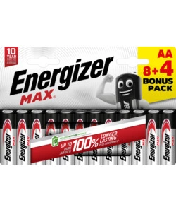 BATTERIE ALCALINE ENERGIZER "MAX" AA 12 PEZZI