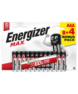 BATTERIE ALCALINE ENERGIZER "MAX" AAA 12 PEZZI