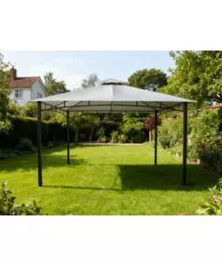GAZEBO DA GIARDINO CON DOPPIO TETTO EUROGARDEN "DELUXE" IN ACCIAIO ECRÙ 3X3 M