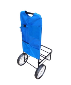 TROLLEY DA SPIAGGIA EUROGARDEN CON RUOTE BLU NAVY 62X49X107 CM