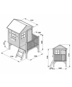 CASETTA DA GIARDINO PER BAMBINI IN LEGNO DOMUS "TOMEK" 174x123x212 CM