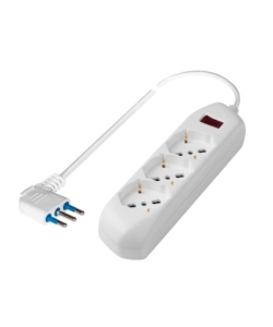 PRESA MULTIPLA PLURISTANDARD POLY POOL CON 3 PRESE COLORE BIANCO