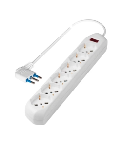 PRESA MULTIPLA PLURISTANDARD POLY POOL CON 6 PRESE COLORE BIANCO