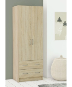 ARMADIO 2 ANTE 2 CASSETTI ROVERE 169,5X60,9X41,1 CM