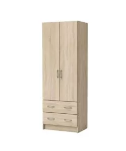 ARMADIO 2 ANTE 2 CASSETTI ROVERE 169,5X60,9X41,1 CM