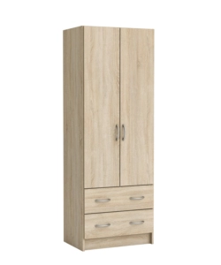 ARMADIO 2 ANTE 2 CASSETTI ROVERE 169,5X60,9X41,1 CM