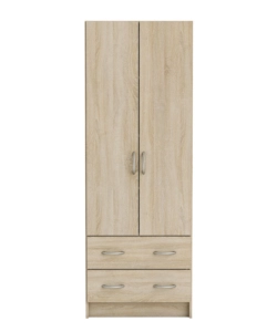 ARMADIO 2 ANTE 2 CASSETTI ROVERE 169,5X60,9X41,1 CM