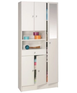 ARMADIO CON SPECCHIO "BIKINI" BIANCO, 82X32X180 CM