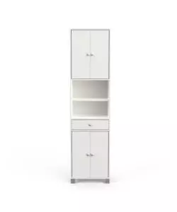 MOBILE COLONNA "BIKINI" CON CASSETTO E ANTE BIANCO 50,5X196X33 CM