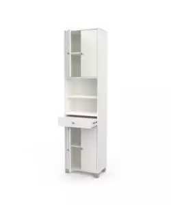 MOBILE COLONNA "BIKINI" CON CASSETTO E ANTE BIANCO 50,5X196X33 CM