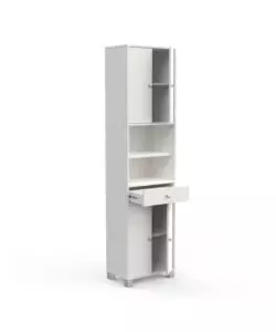 MOBILE COLONNA "BIKINI" CON CASSETTO E ANTE BIANCO 50,5X196X33 CM