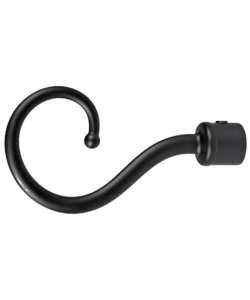 2 POMOLI NERI A RICCIOLO TERMINALE PER TUBO TENDE DIAMETRO 20 MM