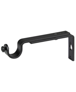 2 SUPPORTI 11-15 CM NERI PIATTINA PER TUBO TENDA DIAMETRO 20 MM