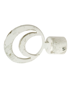2 POMOLI AVORIO ORO A CERCHIO TERMINALE PER TUBO TENDE DIAMETRO 20 MM