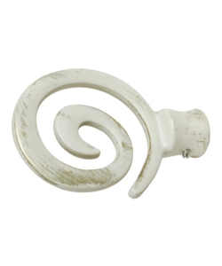 2 POMOLI AVORIO ORO A SPIRALE TERMINALE PER TUBO TENDE DIAMETRO 20 MM