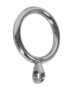 4 ANELLI CROMATI CON OCCHIOLO PER TUBO TENDE DIAMETRO 13 MM