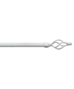 TUBO TENDA IN ACCIAIO COLORE BIANCO ESTENSIBILE DA 120 A 210 CM. CON TERMINALE A CIORCIOLA