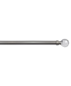 TUBO TENDA IN ACCIAIO SATINATO ESTENSIBILE DA 120 A 210 CM. CON TERMINALE TIPO SWAROVSKY