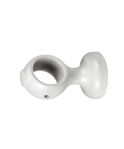 1 SUPPORTO MONOBLOCCO APERTO DA 5 CM PER BASTONE LEGNO DIAMETRO 28 MM - BIANCO