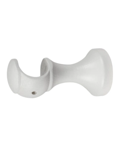1 SUPPORTO MONOBLOCCO APERTO DA 8 CM PER BASTONE LEGNO DIAMETRO 28 MM - BIANCO