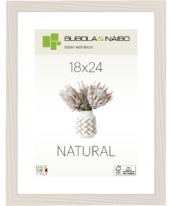 CORNICE IN LEGNO COLORE BIANCO "TULIPA" - 18 x 24 CM