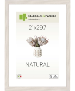 CORNICE IN LEGNO COLORE BIANCO "TULIPA" - 21 x 29,7 CM