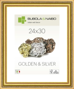 CORNICE IN LEGNO COLORE ORO "BETA" - 24 x 30 CM