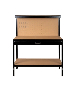 BANCO DA LAVORO EASY SYSTEM CON PANNELLO PREFORATO IN METALLO E MDF 119X59X90/150 CM
