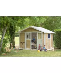 CASETTA DA GIARDINO IN PVC GROSFILLEX "SHERWOOD DECO 7" EFFETTO LEGNO 370X298X250 CM - COD. 22907681