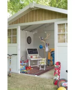 CASETTA DA GIARDINO IN PVC GROSFILLEX "SHERWOOD DECO 7" EFFETTO LEGNO 370X298X250 CM - COD. 22907681
