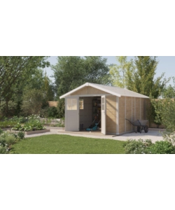 CASETTA DA GIARDINO IN PVC GROSFILLEX "SHERWOOD DECO 11" EFFETTO LEGNO 370X407X250 CM - COD. 22911681