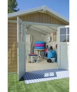 CASETTA DA GIARDINO IN PVC GROSFILLEX "SHERWOOD DECO 11" EFFETTO LEGNO 370X407X250 CM - COD. 22911681