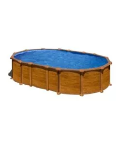 PISCINA FUORI TERRA OVALE GRE "AMAZONIA" IN ACCIAIO EFFETTO LEGNO 610X375X132 - COD. KITPROV6188WO