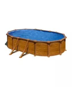 PISCINA FUORI TERRA OVALE GRE "MAURITIUS" IN ACCIAIO EFFETTO LEGNO 500X300X132 - COD. KITPROV508WO