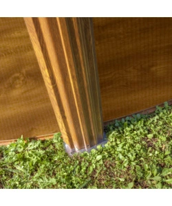 PISCINA FUORI TERRA ROTONDA GRE "PACIFIC" IN ACCIAIO EFFETTO LEGNO 240X240X120 - COD. KIT240W